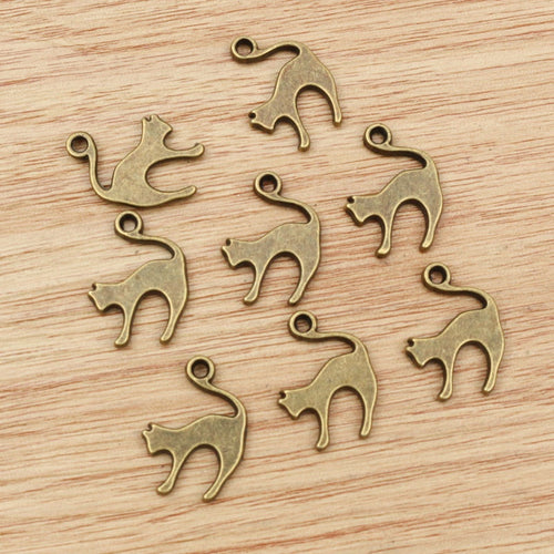 Alloy Cat Pendant 19x14mm 1.2g For DIY Jewelry Accessories Necklace Bracelet Charms