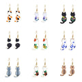 European Christmas Series Alloy Base Cat Earrings Cute Minimalist Matching Set view 1