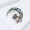 Alloy Moon Owl Fish Shell Lapel Pin For Suit Decoration Brooch view 3