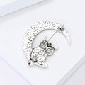 Alloy Moon Owl Fish Shell Lapel Pin For Suit Decoration Brooch view 4