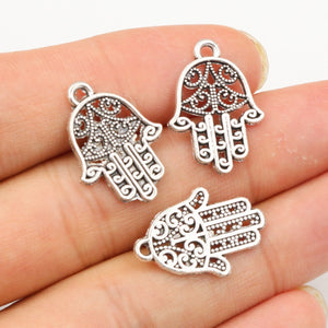 Alloy Patterned Hand Pendant DIY Jewelry Accessory Necklace Bracelet Charm 20x15mm