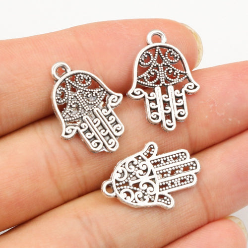Alloy Patterned Hand Pendant DIY Jewelry Accessory Necklace Bracelet Charm 20x15mm