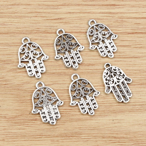 Alloy Patterned Hand Pendant DIY Jewelry Accessory Necklace Bracelet Charm 20x15mm