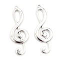 Alloy Musical Instrument Note Pendant Charm 61x22mm 6g For DIY Necklace Bracelet Jewelry view 2