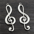 Alloy Musical Instrument Note Pendant Charm 61x22mm 6g For DIY Necklace Bracelet Jewelry view 3