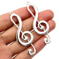 Alloy Musical Instrument Note Pendant Charm 61x22mm 6g For DIY Necklace Bracelet Jewelry view 5