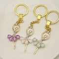 Zinc Alloy Rhinestone Ballet Keychain Bag Charm Gift view 3
