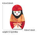 Acrylic Nesting Doll Brooch Pin For Fashion Clothing Decoration view 5