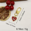 Metal Rhinestone Heart Cherry Keychain Bag Charm Gift view 2