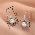 Faux Pearl Ginkgo Leaf Stud Earrings For Women, French Elegant Delicate Fashion Jewelry view 4
