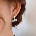 Korean European Sweet Heart Bow Earrings For Women Elegant Princess Style Fashion Jewelry view 3
