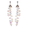 Light Luxury Glass Zircon Round Tassel Drop Earrings With Silver Pins for Women view 5