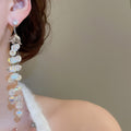 Light Luxury Glass Zircon Round Tassel Drop Earrings With Silver Pins for Women view 4