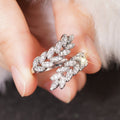 Elegant Wheat Leaf Open Ring, Adjustable Shiny Fashion Jewelry For Women view 1