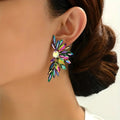 Women's Marquise Geometric Stud Earrings, Feather Wing Dopamine Luxury Fashion Jewelry view 6