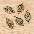 Alloy Leaf Pendant 27x15mm 1.2g For DIY Jewelry Accessories Necklace Bracelet Charms view 2