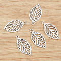 Alloy Leaf Pendant 27x15mm 1.2g For DIY Jewelry Accessories Necklace Bracelet Charms view 3