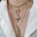 Vintage Western Cowboy Star Alloy Multilayer Choker Necklace With Hat And Boots Charms For Women view 3