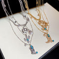Vintage Western Cowboy Star Alloy Multilayer Choker Necklace With Hat And Boots Charms For Women view 2