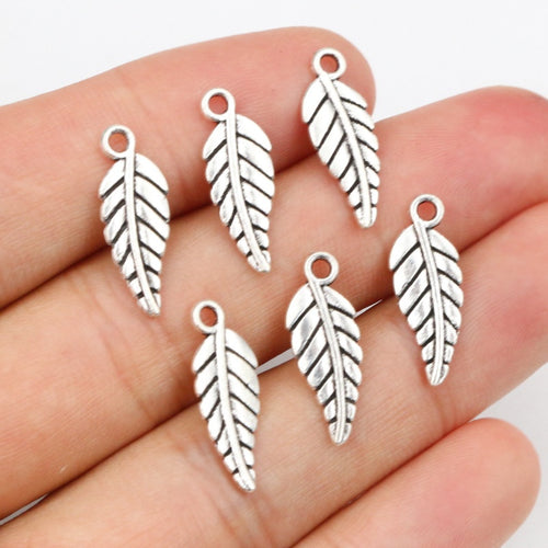 Alloy Leaf Pendant 19x6mm 0.5g For DIY Jewelry Accessories Necklace Bracelet Charms
