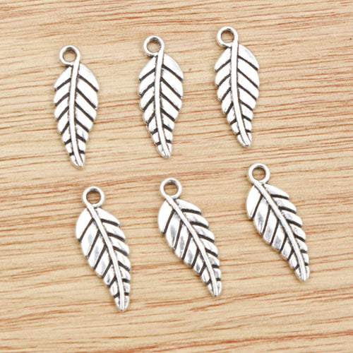 Alloy Leaf Pendant 19x6mm 0.5g For DIY Jewelry Accessories Necklace Bracelet Charms