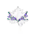 Natural Shell Pearl Maple Leaf Brooch Pin With Zircon Accent view 2
