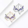 Natural Shell Pearl Maple Leaf Brooch Pin With Zircon Accent view 3