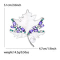 Natural Shell Pearl Maple Leaf Brooch Pin With Zircon Accent view 6