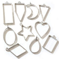 Zinc Alloy Hollow Frame Heart Teardrop Geometric Resin Bezel Base Earring Pendant DIY Findings Earrings view 5