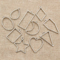 Zinc Alloy Hollow Frame Heart Teardrop Geometric Resin Bezel Base Earring Pendant DIY Findings Earrings view 2