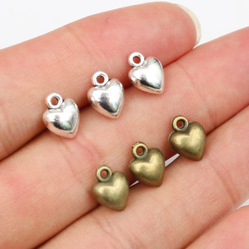 9x7mm Alloy 3D Mini Peach Heart Charms Pendants For DIY Necklace Bracelet Jewelry Findings