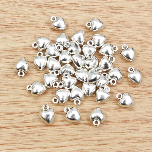 9x7mm Alloy 3D Mini Peach Heart Charms Pendants For DIY Necklace Bracelet Jewelry Findings