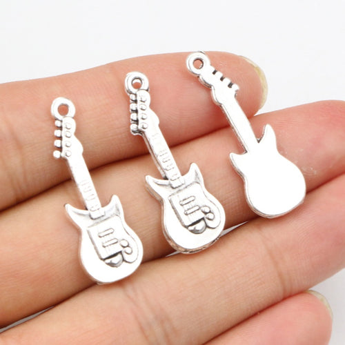 Alloy Musical Guitar Pendant DIY Jewelry Accessory Necklace Bracelet Charm 31x11mm