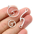 Antique Silver Alloy Wave Pendant For DIY Jewelry Accessories Necklace Bracelet Charms view 1