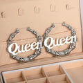 Oversized Queen Style Bamboo Segment Earrings For Women, Niche Statement Jewelry view 3