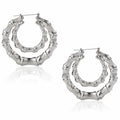 Direct New Double Layer Open Hoop Earrings Bamboo Joint Pastoral Oversized Jewelry view 5