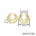 Direct New Double Layer Open Hoop Earrings Bamboo Joint Pastoral Oversized Jewelry view 4