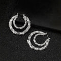 Direct New Double Layer Open Hoop Earrings Bamboo Joint Pastoral Oversized Jewelry view 1