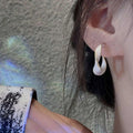 New Metal Gold Trim Stud Earrings For Women With Enamel Oil Painting Craft Elegant Jewelry view 3