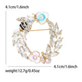 Alloy Rhinestone Bee Wheat Wreath Brooch Pin For Suit Dresses view 5