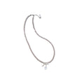 Faux Pearl Beaded Rose Pendant Necklace European Minimalist Round Geometric Light Luxury Collarbone Chain view 5