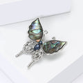 Alloy Rhinestone Abalone Shell Butterfly Brooch Pin For Apparel view 3