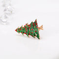 Green Gold Tone Christmas Tree Crystal Enamel Metal Brooch Pin 3.3 x 5 cm 3.3 x 5 cm view 4