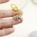 Zinc Alloy Rhinestone Lock Keychain Sparkling Key Ring Gift view 4