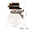 Black Silver Tone Christmas Snowman Two Designs Metal Brooch Pin view 2