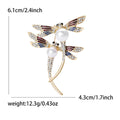 Alloy Enamel Double Dragonfly Brooch Pin For Women's Apparel view 6