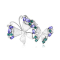 Alloy Pearl Rhinestone Hollow Butterfly Brooch Pin For Elegant Apparel view 2