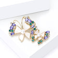 Alloy Pearl Rhinestone Hollow Butterfly Brooch Pin For Elegant Apparel view 4
