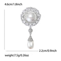 Copper Pearl Flower Brooch Pin With Zircon Inlay For Garment Accessories view 6
