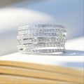 Qixi Couple Multi Layer Line Ring For Women, Light Luxury Micro Paved Zircon Fashion Jewelry view 2